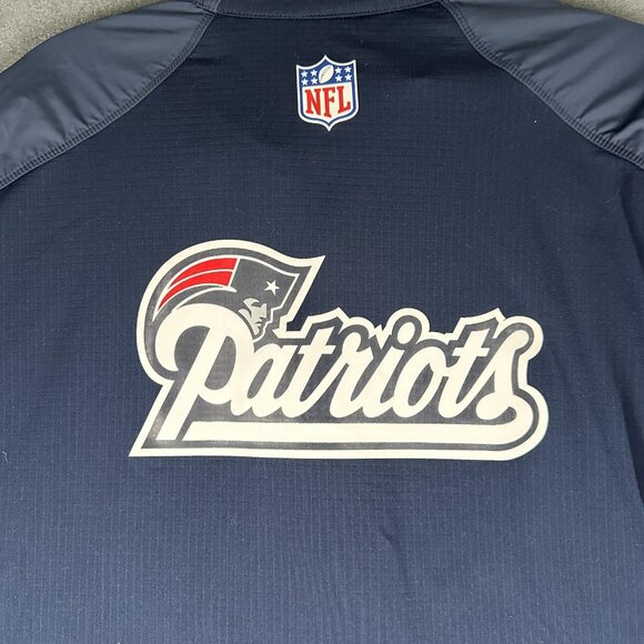 New England Patriots Jacket Mens Large Blue NFL Football Nike Dri Fit On Field - Picture 13 of 14